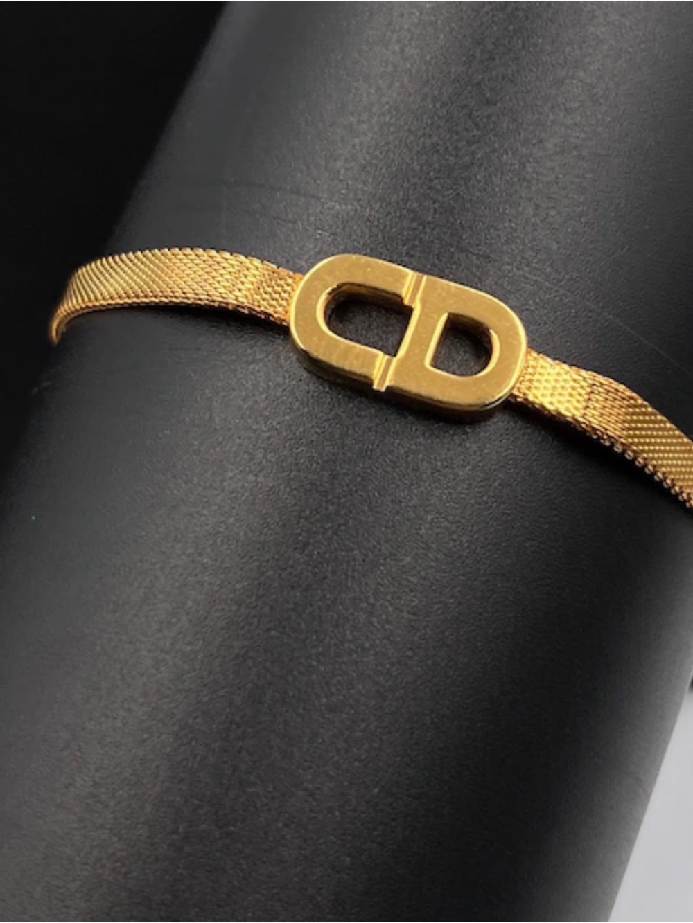 Dior Gold Tone CD Mesh Bracelet